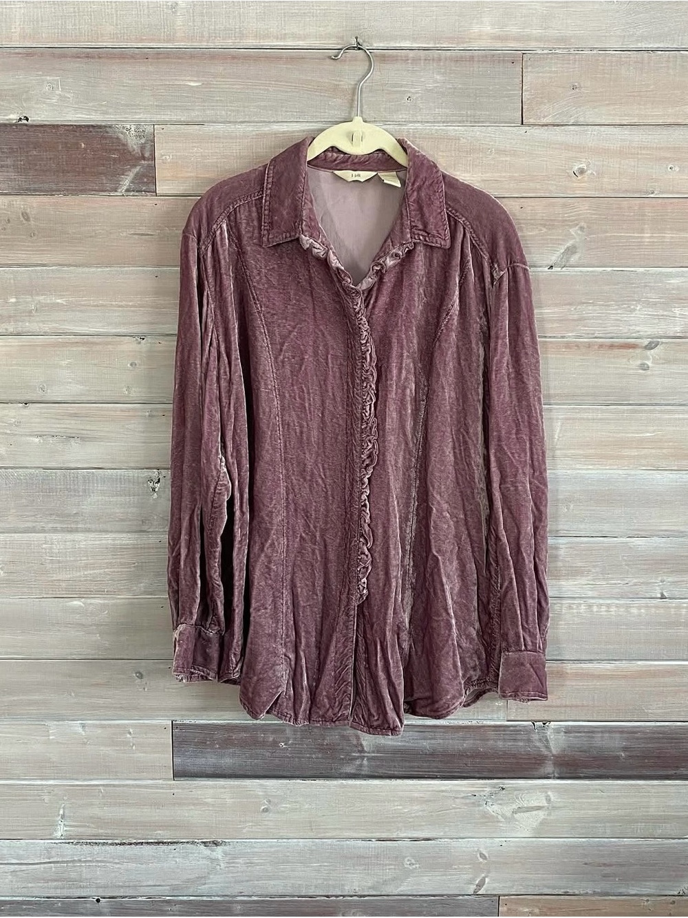 J. Jill purple velvet top button down size medium
